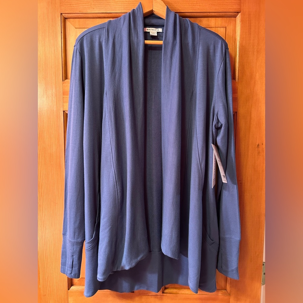 New Athleta  Periwinkle Blue Open Front Cardigan, M